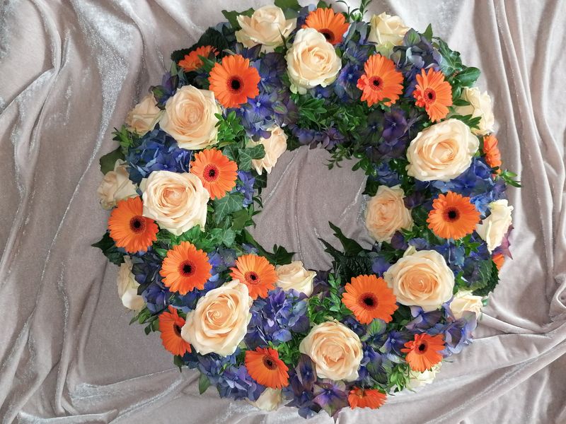Sommerkranz orange-blau